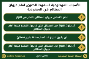 الأسباب الموضوعية لسقوط الدعوى امام ديوان المظالم في السعودية