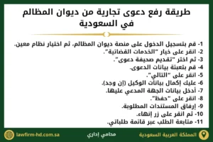 طريقة رفع دعوى تجارية من ديوان المظالم في السعودية