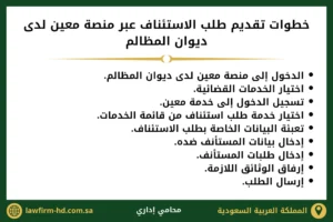 خطوات تقديم طلب الاستئناف عبر منصة معين لدى ديوان المظالم