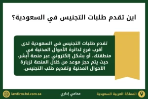 أين تقدم طلبات التجنيس في السعودية